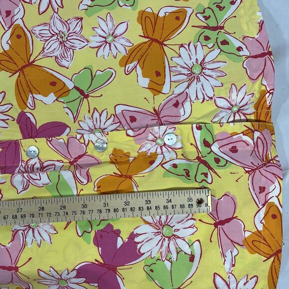 PALM LILY DRESS WOMENS 6 FLORAL BUTTON COLLARED ALL OVER PRINT SLEEVELESS FLOWER - Picture 13 of 13